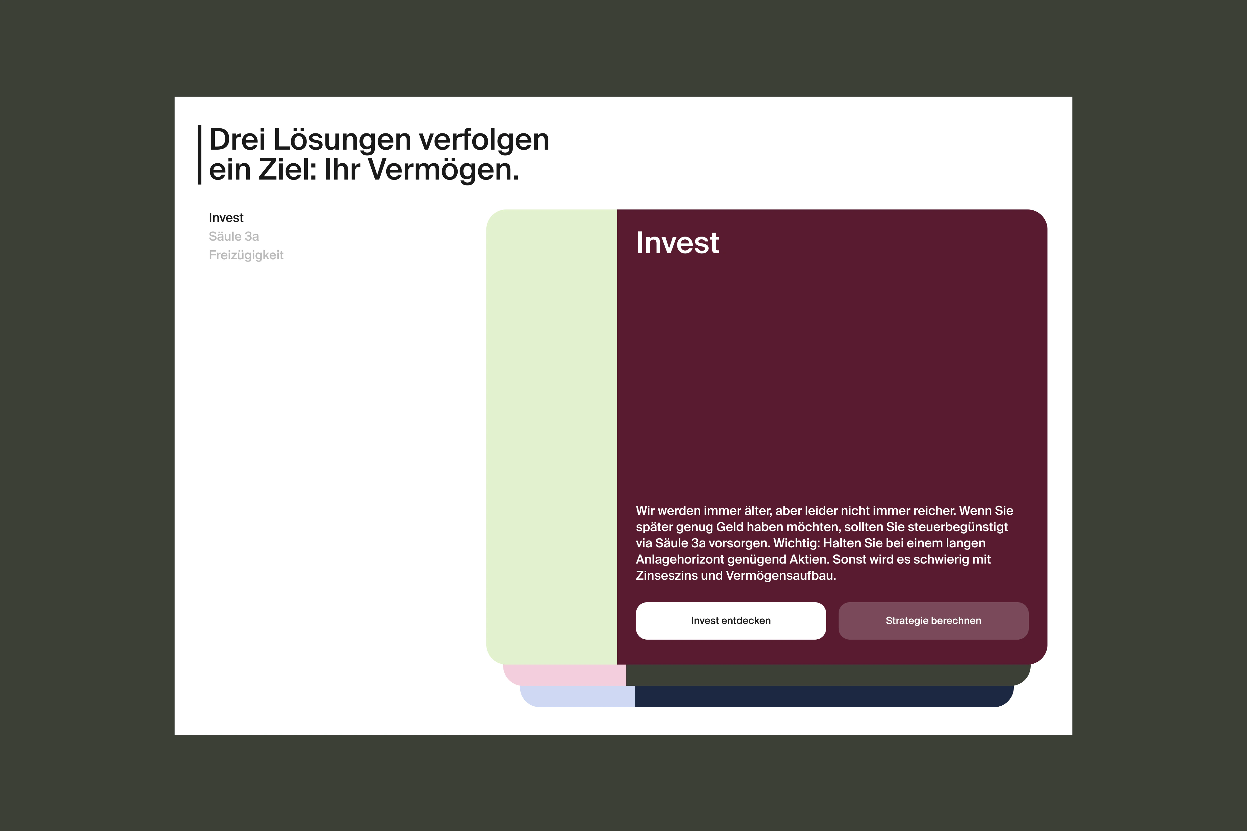 Descartes marketing Solutions layout with Invest tab, stacked product cards, and German copy