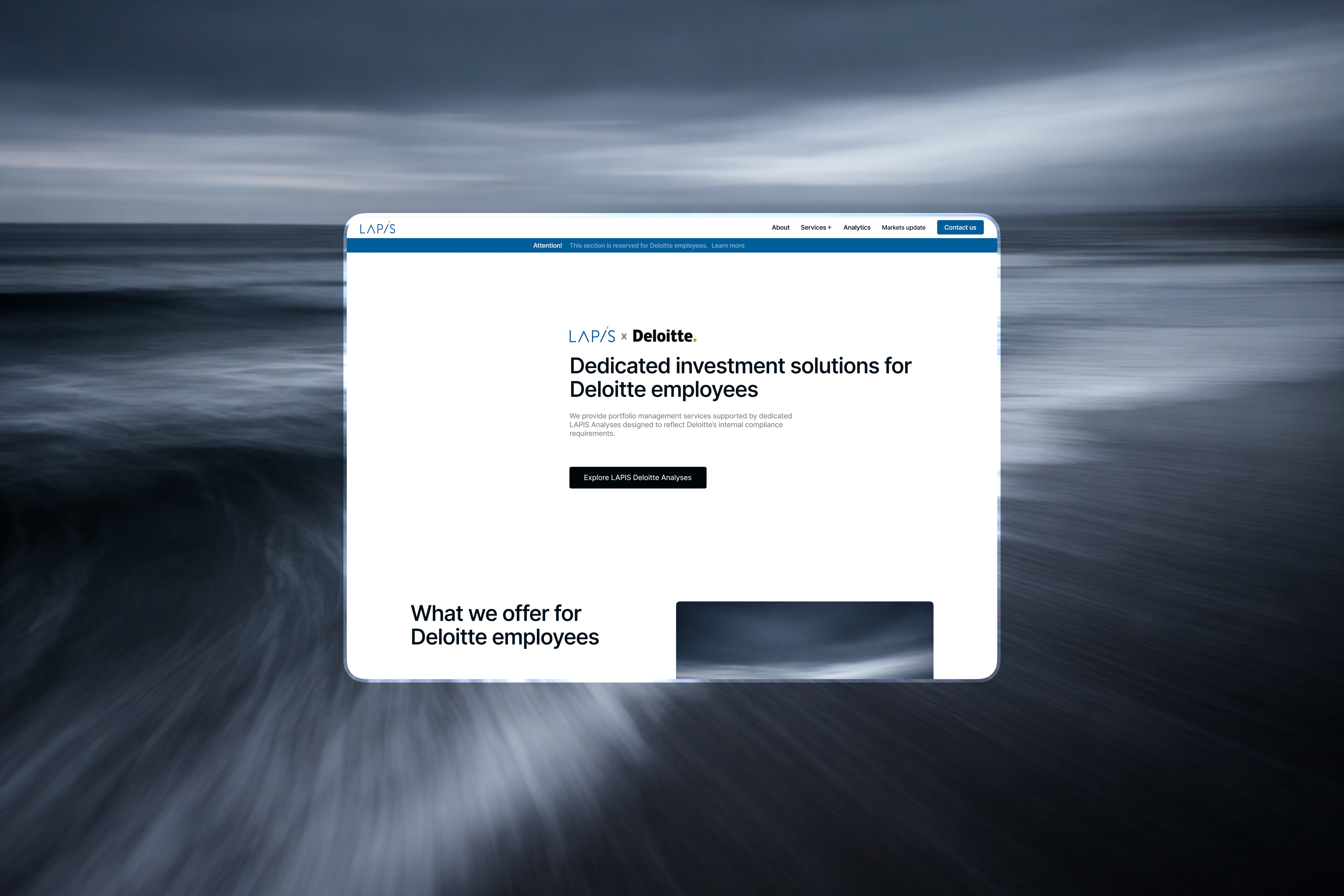 Lapis: analytics and fund dashboard on laptop in a quiet workspace
