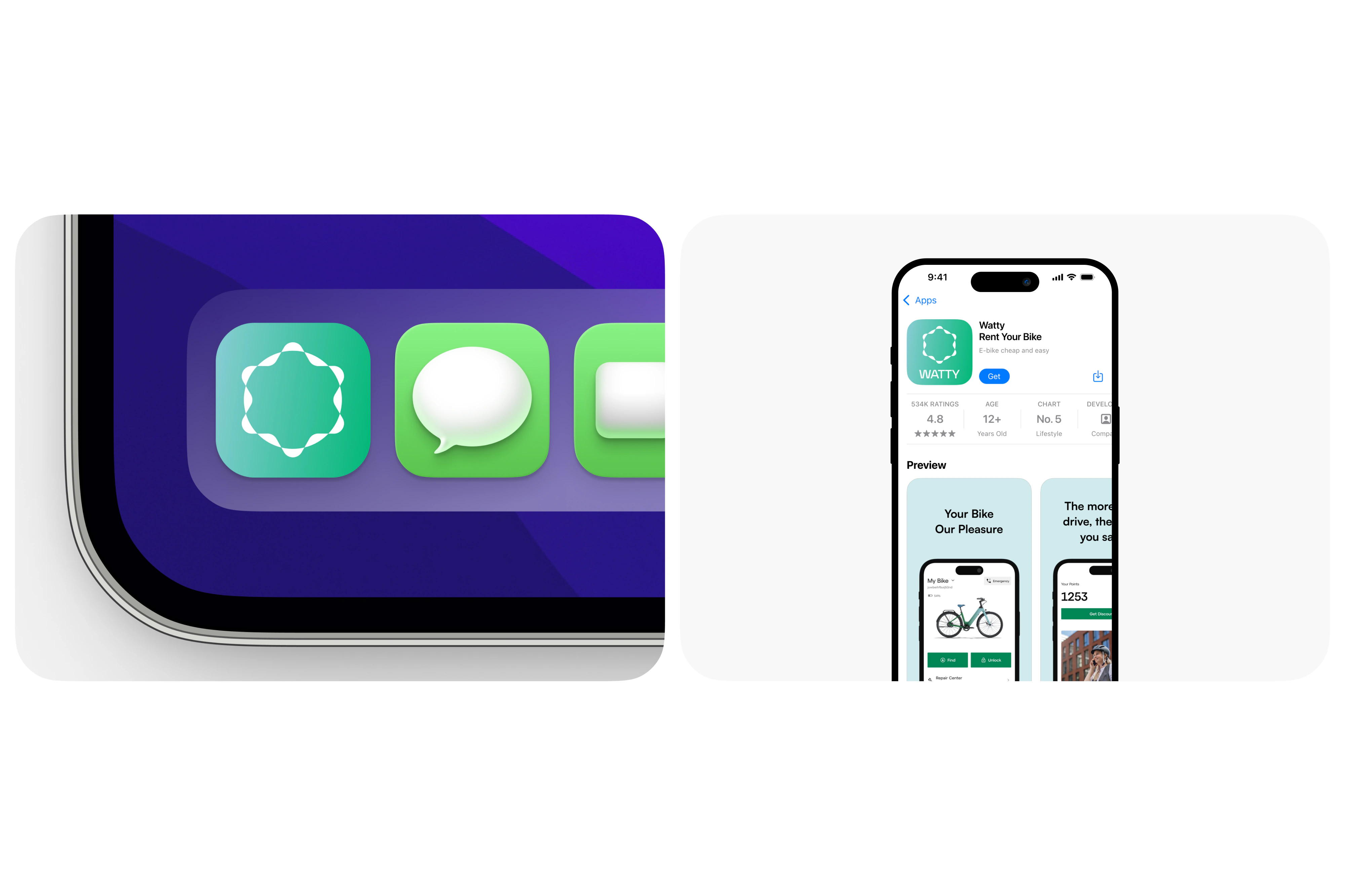 Watty mobile app: route choices by mood and context